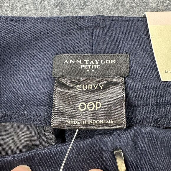 Ann Taylor Petite Pants Womens 00P Navy Curvy Slim Leg Dress Work Trousers - Picture 5 of 16